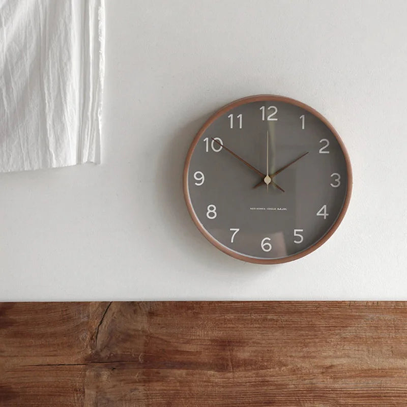 Luksus Veggklokke i Tre og Glass med Minimalistisk Design | Luvikno