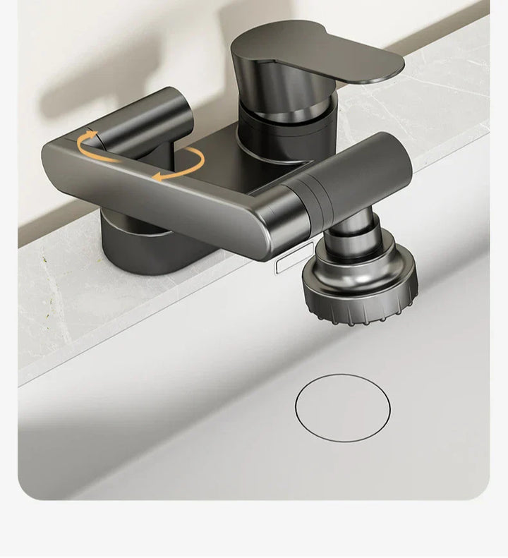 Aqua Twist Duo-Flex Servantbatteri – 360° svingende to-hulls blandebatteri for varmt og kaldt vann Luvikno