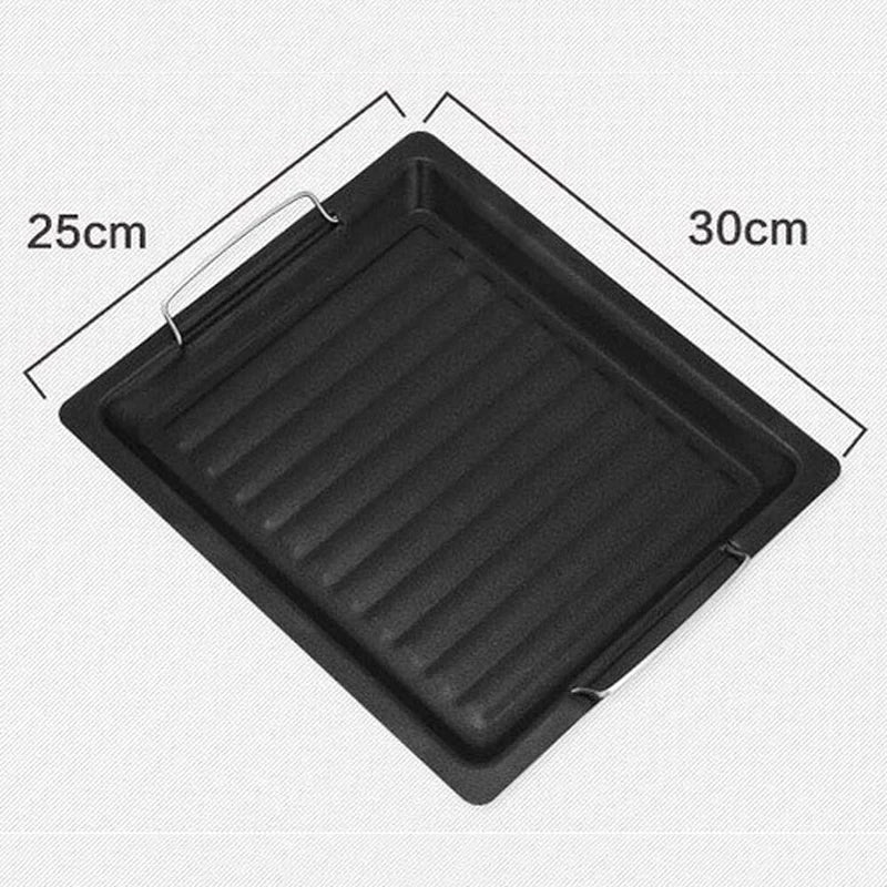 Luvikno | Feurossa Støpejern Grillplate Vendbar Plate | For Gassgrill & Komfyr | 25 × 30 cm | For Pizza, Kjøtt, Grønnsaker & Fisk