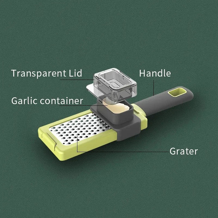 Luvikno | ZESTIRO Hvitløk-Ingefær Rivejern | Manuell Rustfritt Stål Presse | Ergonomisk Hakker for Løk, Hvitløk & Ingefær | Rutsjefri & Effektiv