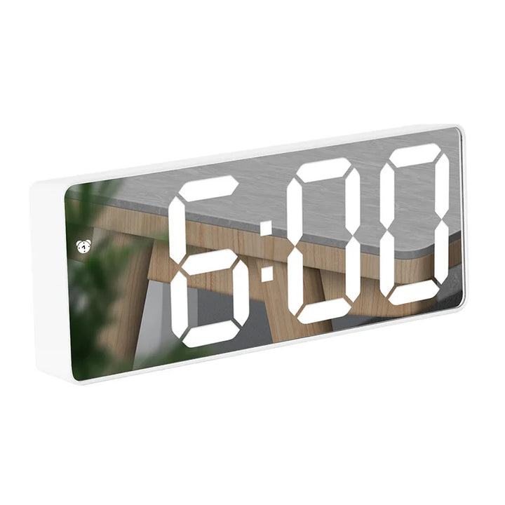 Moderne Elektronisk Speilvekkerklokke med LED-display, Alarmfunksjon og Temperaturvisning – Stilig Digital Klokke for Soverom og Kontor | Luvikno