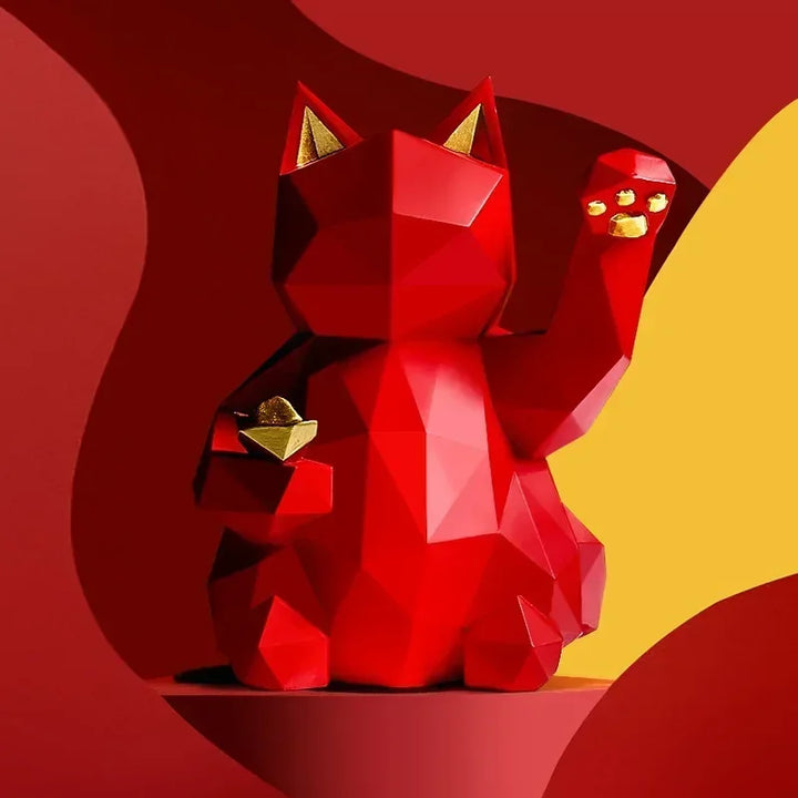 Nordic Minimalisme Geometri Lykke Katt Statuer | Luvikno