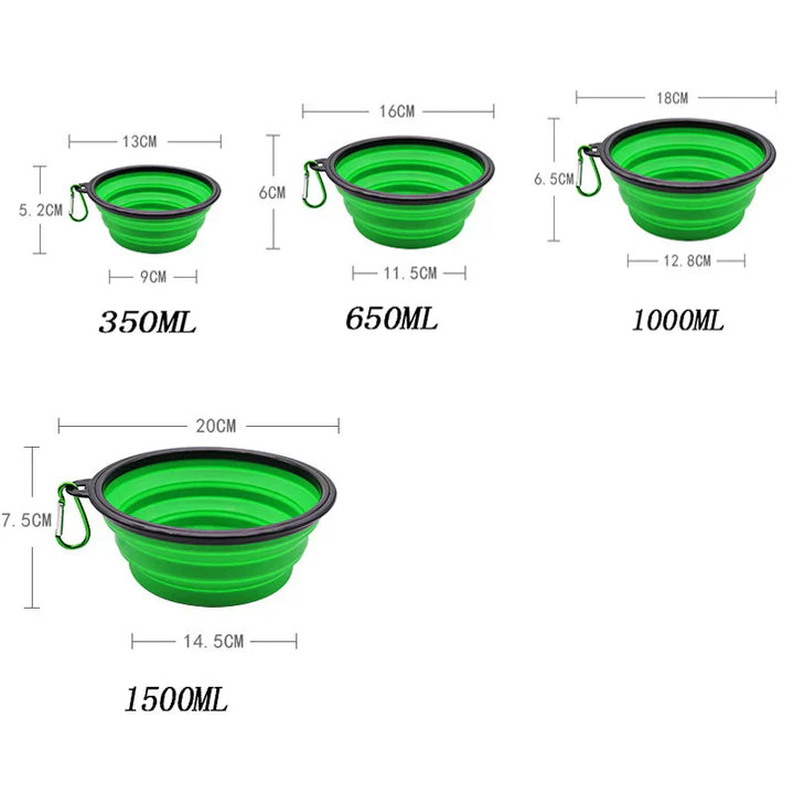 Luvikno | ReiseNapf FlexiBowl | 2-i-1 Sammenleggbar Hundeskål & Dispenser | Silikon | For På Farten & Utendørs