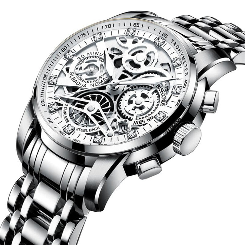 SkeletonWatch - Stilig Herreklokke med Svart Design Luvikno