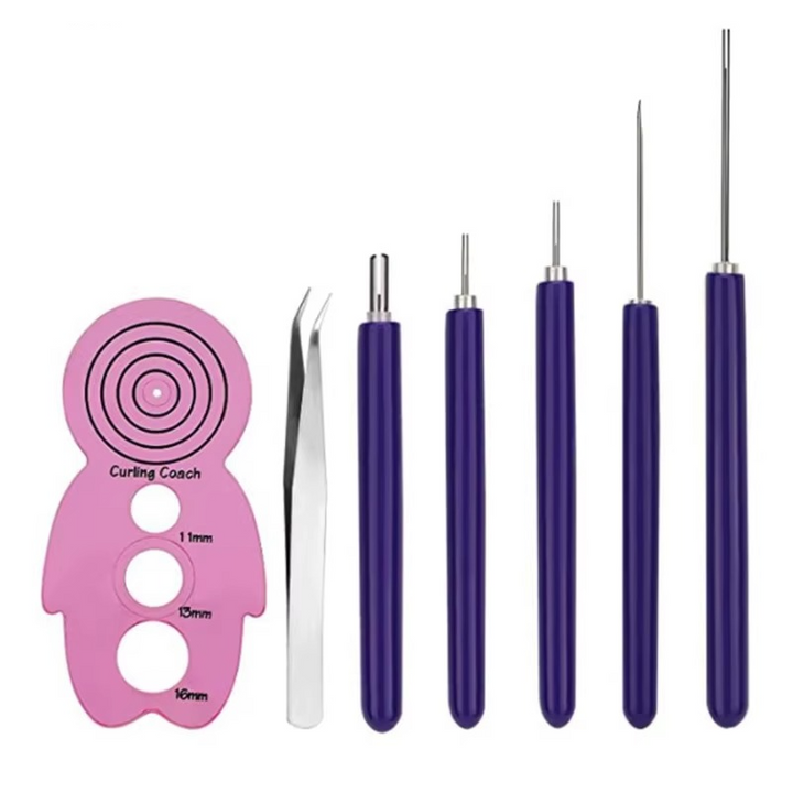 Quilling Paper Tool Set with Spalter Pen, Tweezers, Needle Plates, and Craft Accessories – 7, 6, or 12 Piece Kit Luvikno