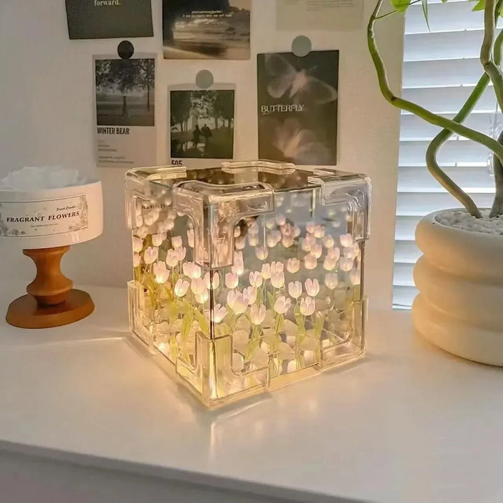 3D Tulip DIY Luviknoomster Kuben Nattlampe | Luvikno