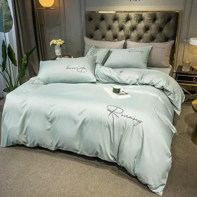Luvikno | EmbroiLux Sengetøy - Elegant luksus dyne trekk med broderi design