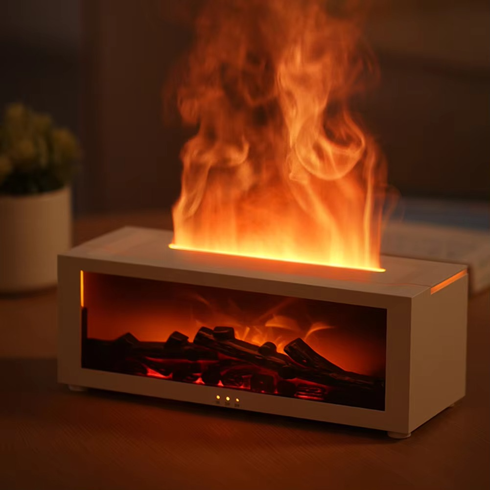 Simulert Flamme Aromaterapi Diffuser og Luftfukter med Timer Luvikno