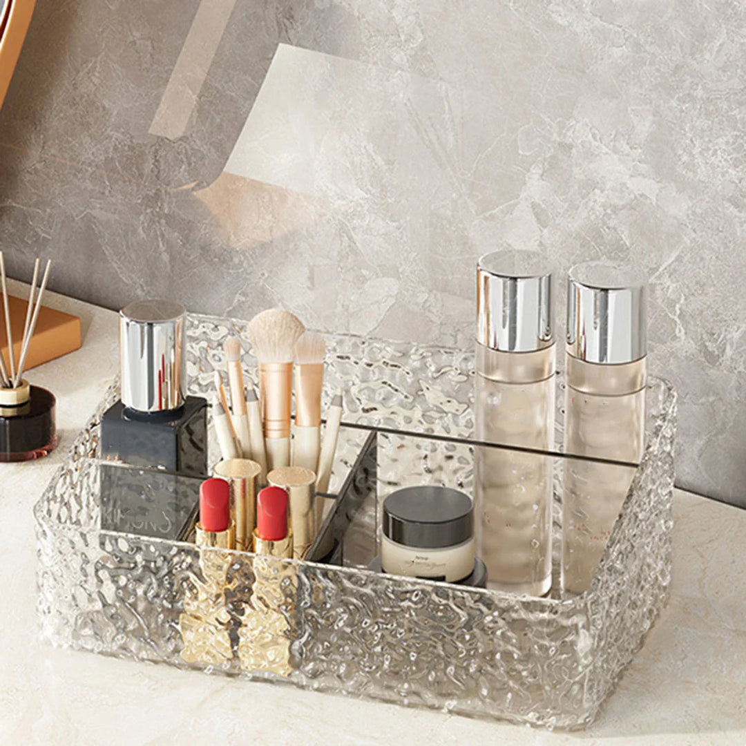 Luvikno | Make-up Organiser Boks ClaryLux | Vannbølge Design | Stor Kapasitet | Åpen Trapezoidal Form