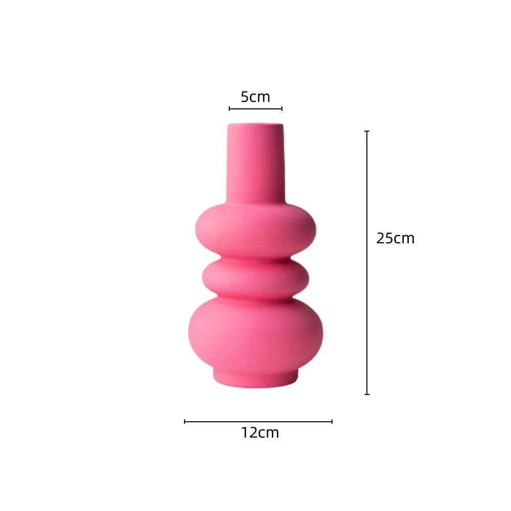 Livlig rosa keramikk vase | Luvikno