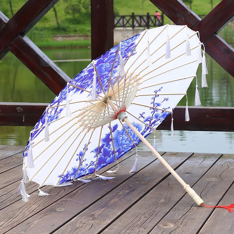 Bamboo Håndlaget Vintage Papir Paraply | Luvikno