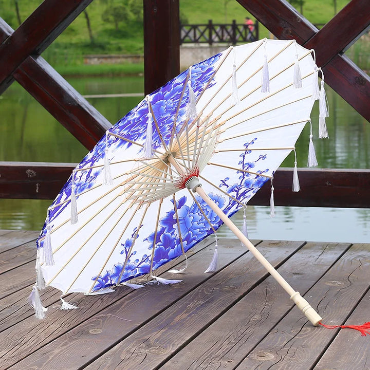 Bamboo Håndlaget Vintage Papir Paraply | Luvikno