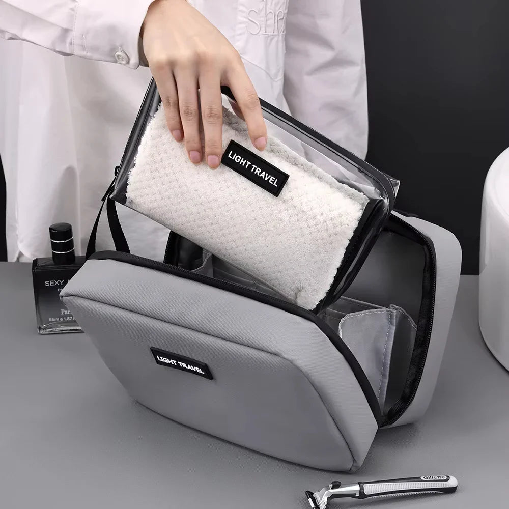 Luvikno | Packvard Herres Toalettmappe Reisetask | 24×16×11 cm | Vannavvisende & Rivesterk | Med Bærehåndtak & Godt med Oppbevaring