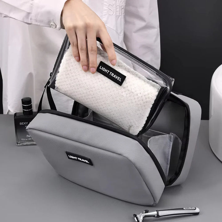 Luvikno | Packvard Herres Toalettmappe Reisetask | 24×16×11 cm | Vannavvisende & Rivesterk | Med Bærehåndtak & Godt med Oppbevaring