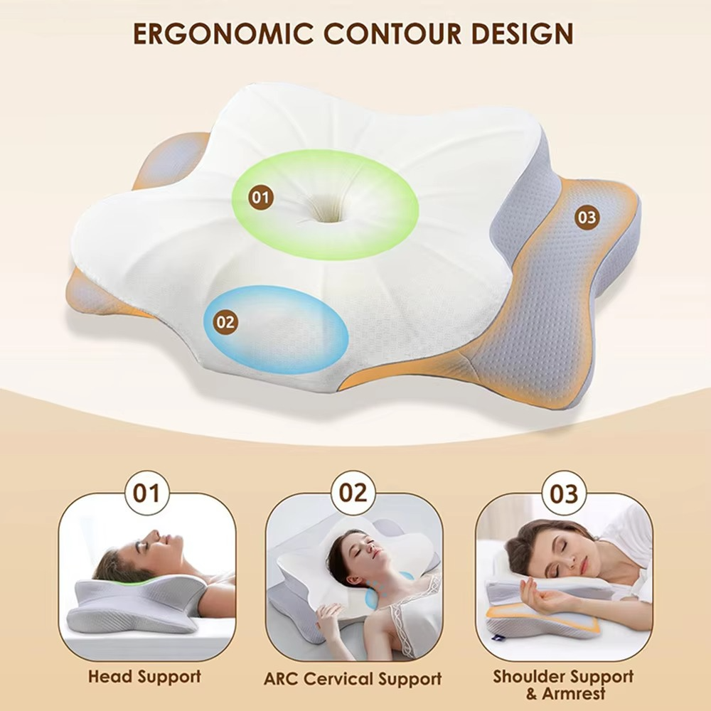 Ergonomisk Cervical Minne Skumpute for Nakke- og Skulderstøtte Luvikno