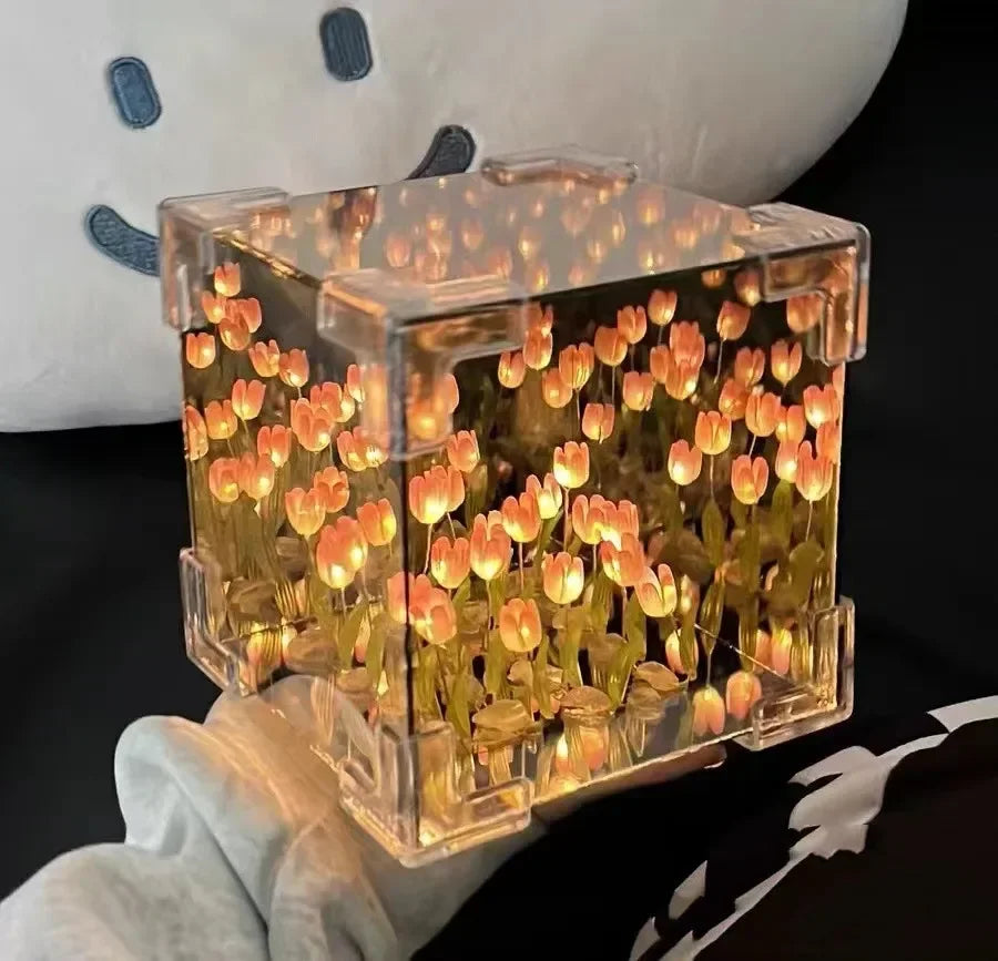 3D Tulip DIY Luviknoomster Kuben Nattlampe | Luvikno
