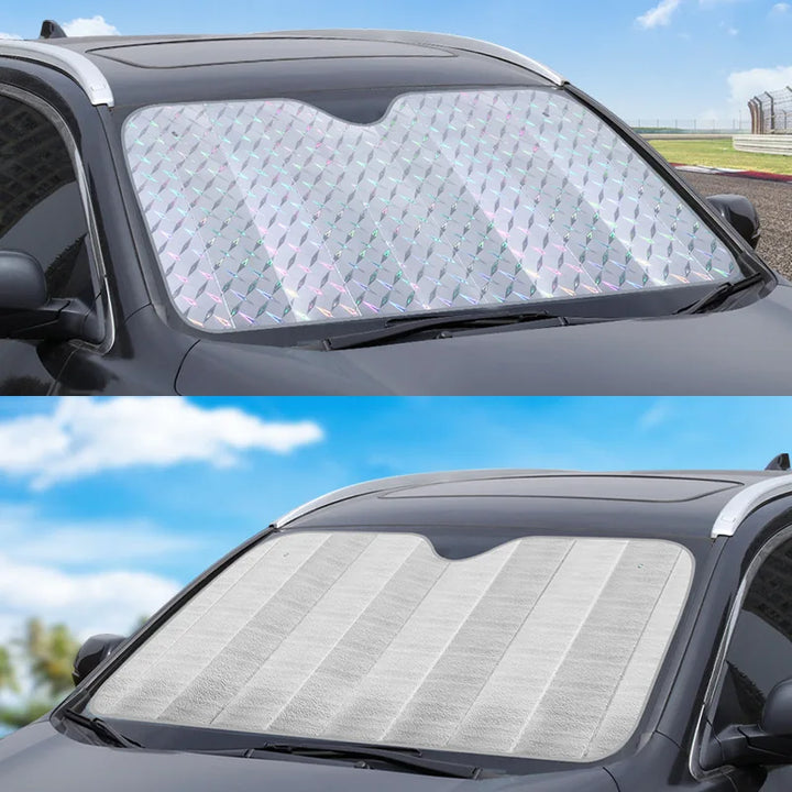 Luvikno | SOLVEX Auto Solskjerm | UV-beskyttelse & Varmebeskyttelse for Front- og Bakvinduer | Reflekterende Aluminiumfolie | Universelt Kompatibel