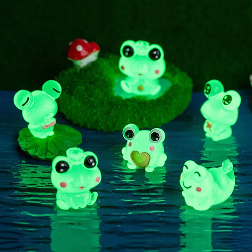 Luvikno | LumoFrosch Figursett | Glødende Mini Frosker | For Hage med Feer, Akvarium & Dekorasjon