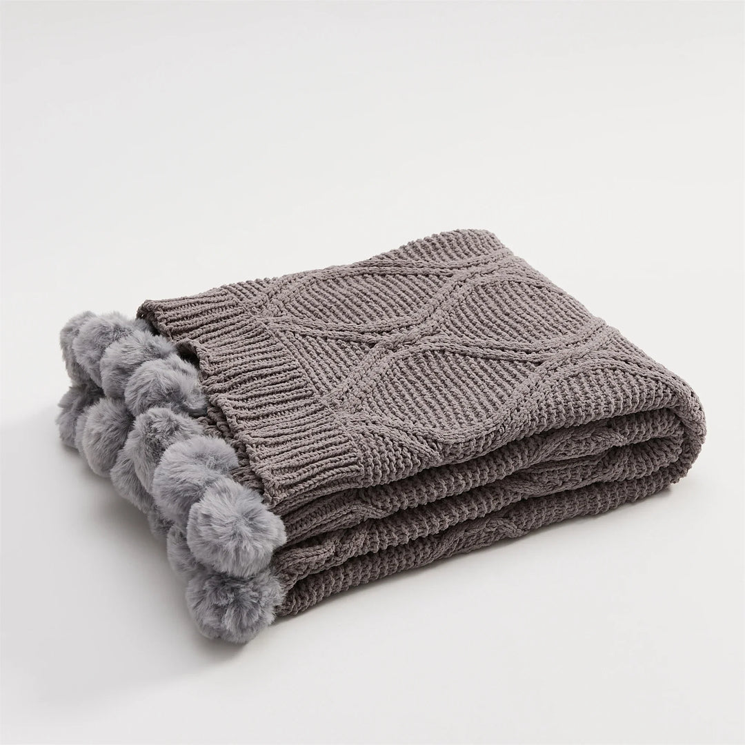 HeartCozy Blanket – Luxe Chenille Blanket with Heart Fringes Luvikno