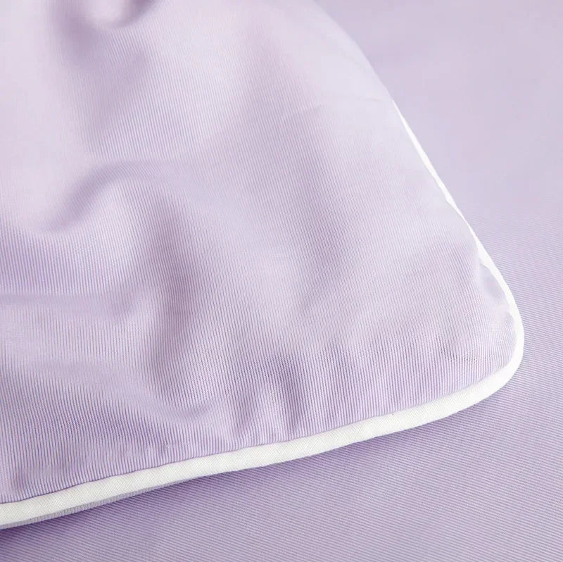 Air Condition Sommer Komforter — Ren Farge Is Silke Kjøleteppe, Lett & Glatt Twin/King Størrelse Quilt | Luvikno
