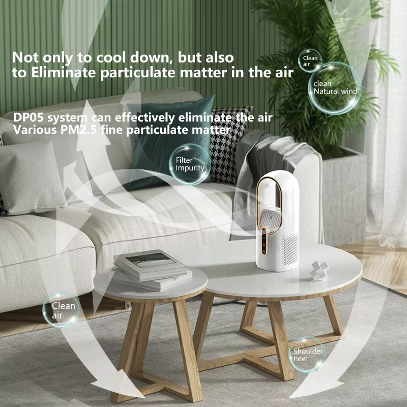 Bærbar USB Elektrisk Bladeless Kjølevifte, Mini Skrivebords Air Conditioner Luvikno