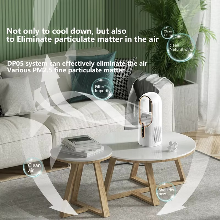Bærbar USB Elektrisk Bladeless Kjølevifte, Mini Skrivebords Air Conditioner Luvikno