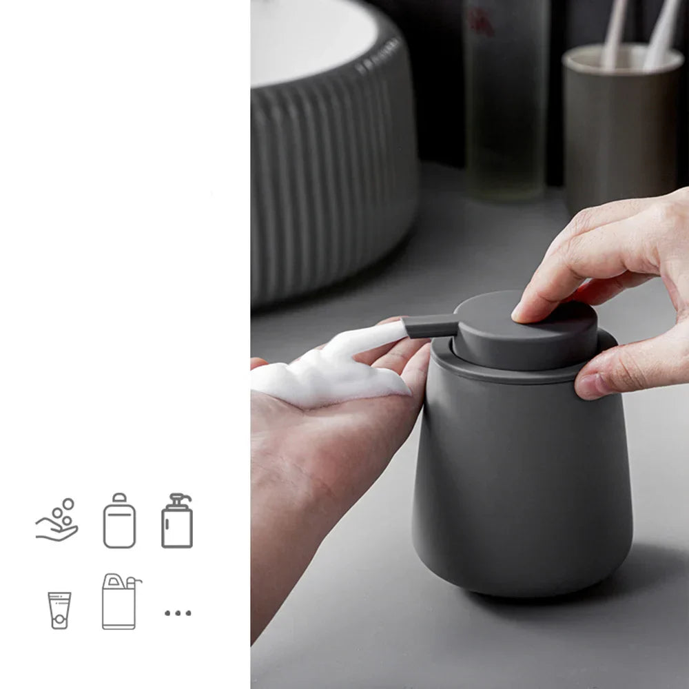 CeramiLux 300 ml Luksus Såpedispenser laget av Keramikk – for Såpe, Sjampo, Balsam eller Lotion Luvikno