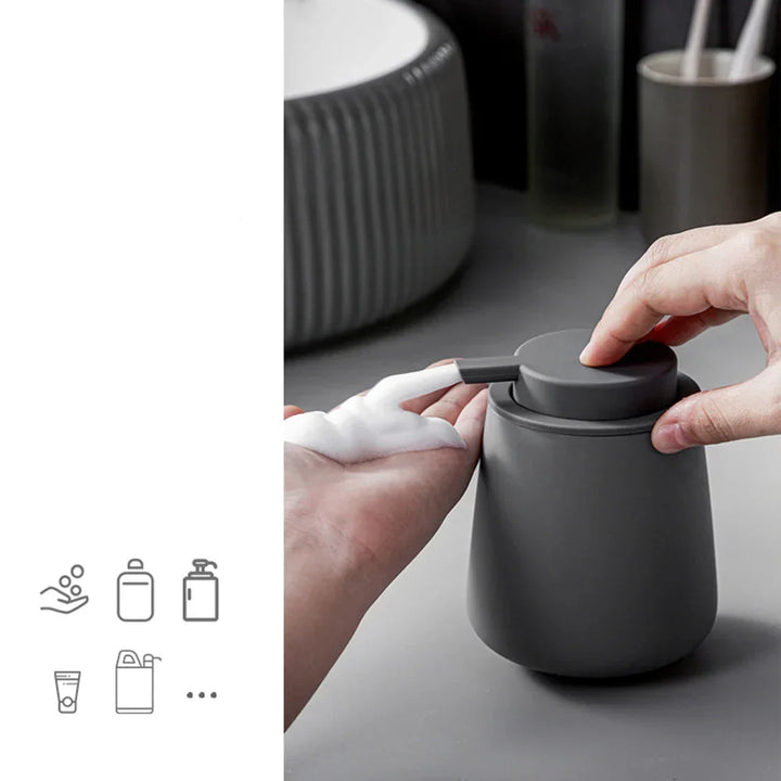 CeramiLux 300 ml Luksus Såpedispenser laget av Keramikk – for Såpe, Sjampo, Balsam eller Lotion Luvikno