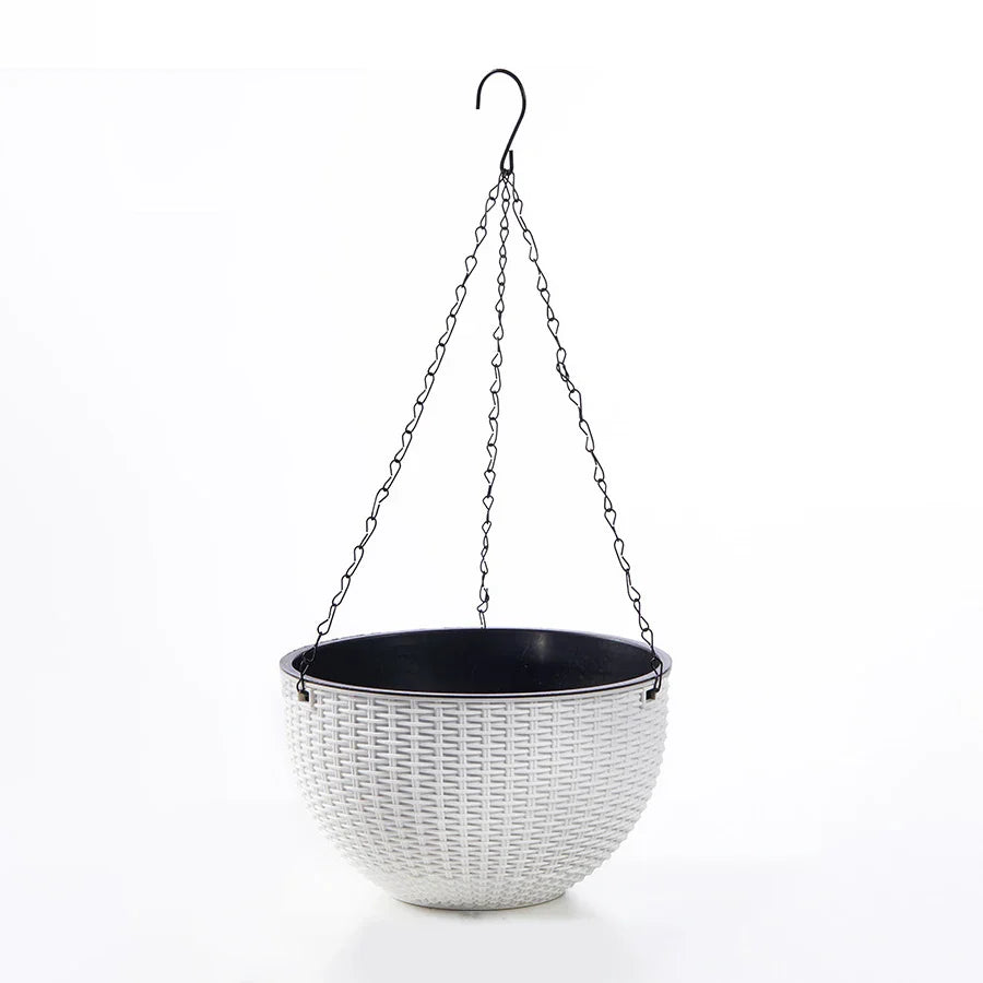 Luvikno | Rattania Bloom Hengepotte | Europeisk Stil | Honningkake Mønster & Rattan Utseende | For Hage, Balkong & Innendørs