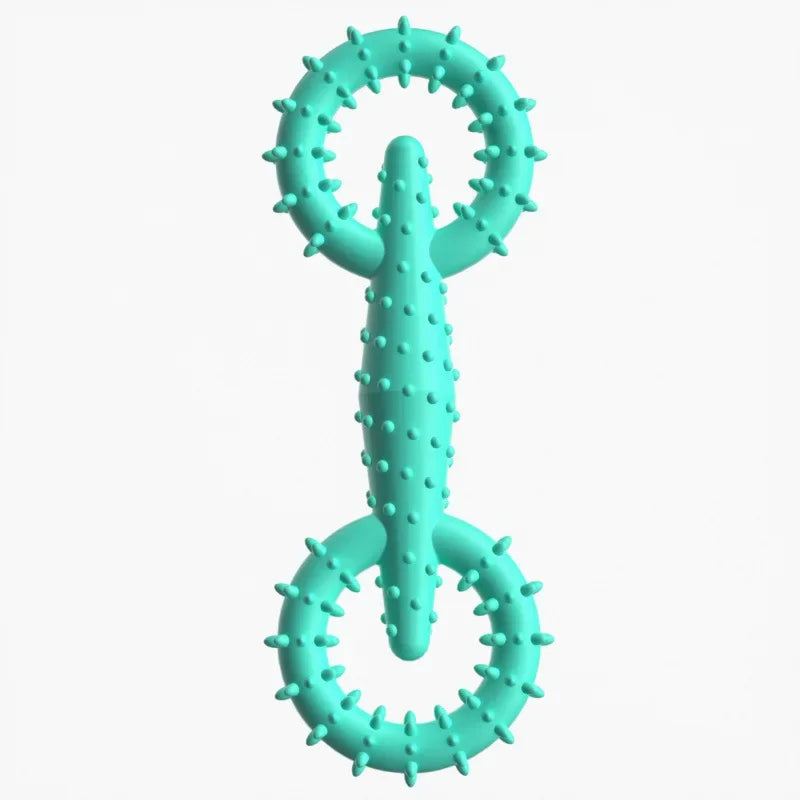 Luvikno | DentaPla Plush Toy Dog | Double Ring Design | Dental Care & Bite Resistant | 16x5.8 cm | TPR