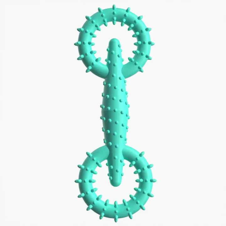 Luvikno | DentaPla Plush Toy Dog | Double Ring Design | Dental Care & Bite Resistant | 16x5.8 cm | TPR