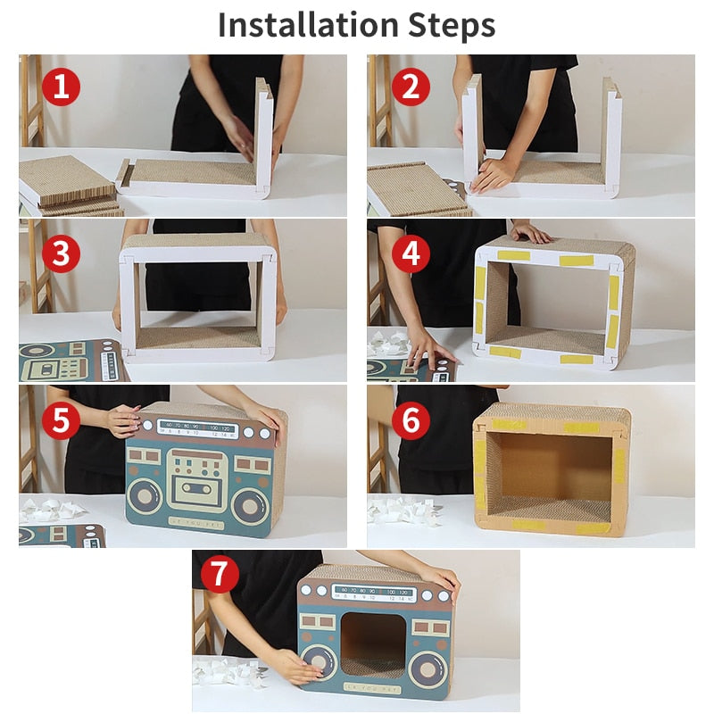 DIY Vintage Cat Scratching Board Bed | Luvikno