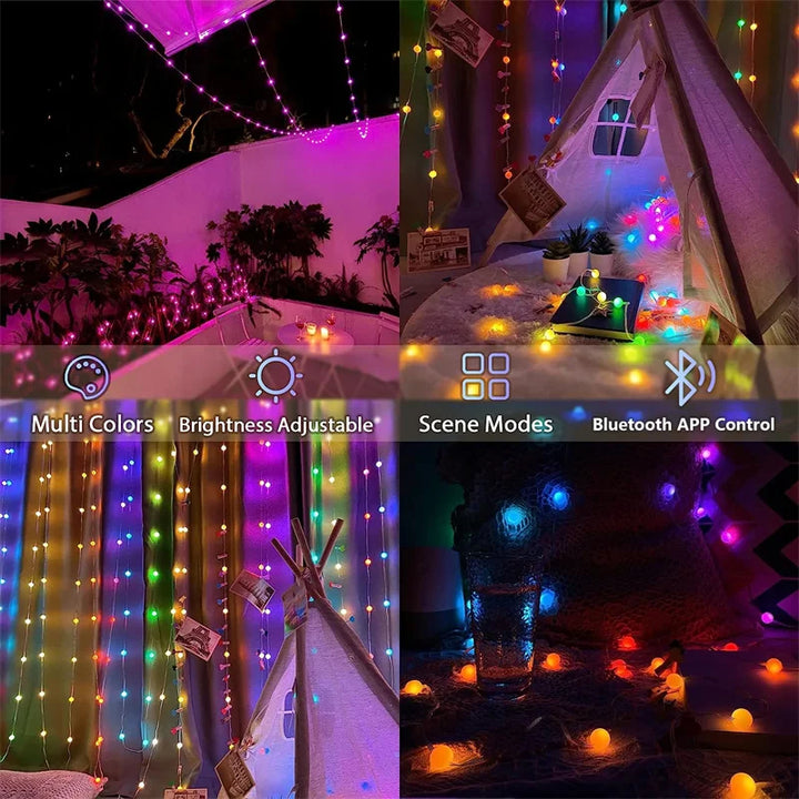 Luvikno | Lumavo LED Lyskastere Smart RGBIC | USB-drevet | Fargebytte & Musikkmodus | For hage & dekorasjon