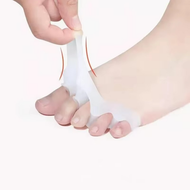 Myke silikon tåseparatorer for hallux valgus lindring og justering, 1 par Luvikno