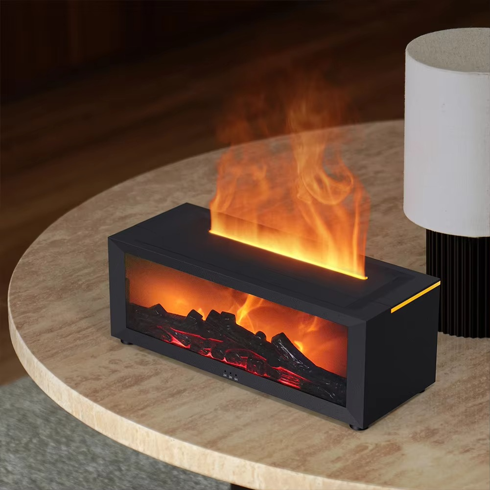 Simulert Flamme Aromaterapi Diffuser og Luftfukter med Timer Luvikno