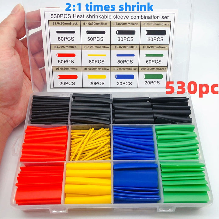 530Pcs Fargede Isolerte DIY Kabelfiksingssett | Luvikno