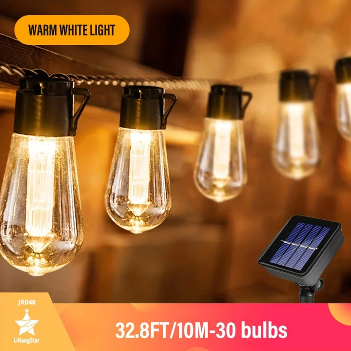 Luvikno | LED Solar String Lights SolaLuma | Vanntett IP44 | For Hage, Terrasse & Camping | Automatisk Belysning