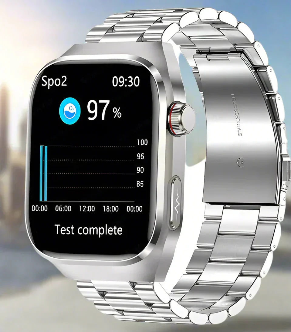 Luvikno | Avansert Helse Smartsportklokke med EKG, Blodsukkerovervåking, 2.04-tommers AMOLED-skjerm - Vanntett Treningsmåler