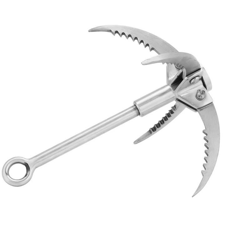 Rustfritt Stål Kompakt Sammenleggbart Grappling Hook & Klatreklau Luvikno