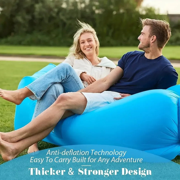 Luvikno | Airvana Oppblåsbar Sofa Utendørs | Bærbar Luftsofa for Camping & Strand | Med Hodepute & 30t Holdbarhet