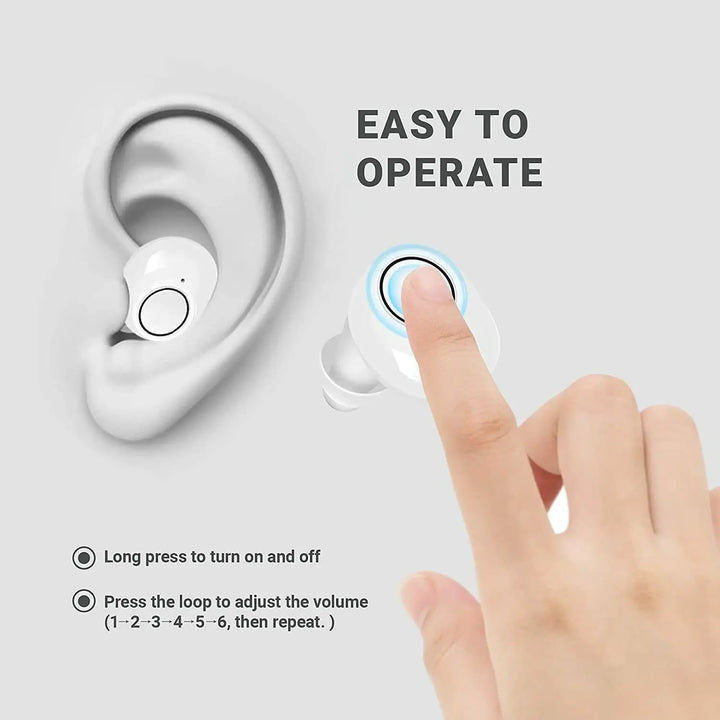 Luvikno | Bluetooth Hørselsapparater med App Kontroller – Oppladbare, Kompakt Design for Forbedret Lydklarhet og Flere Lyttemodi