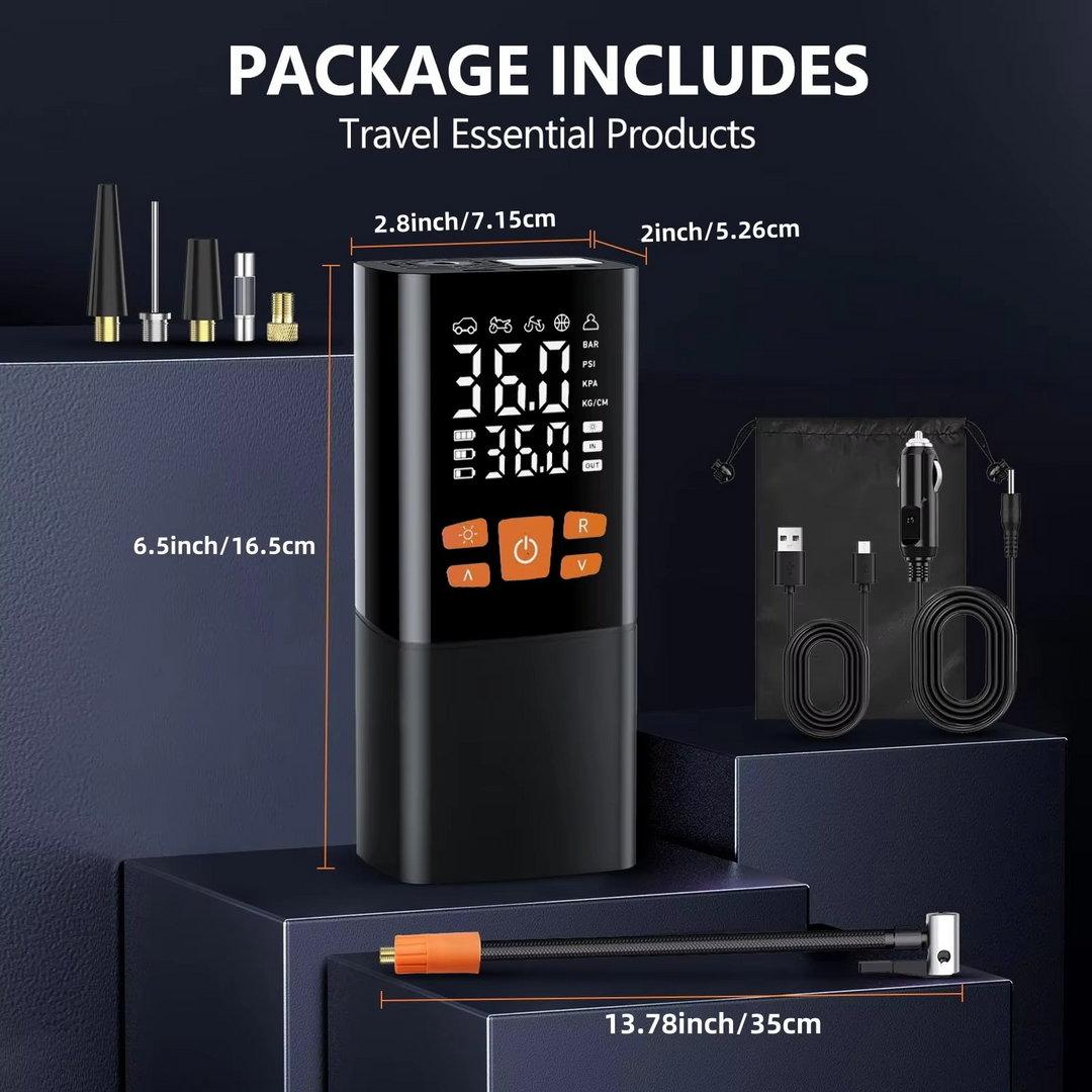 Bærbar dekkpumpe luftkompressor, 180 PSI oppladbar pumpe med 25000mAh batteri Luvikno