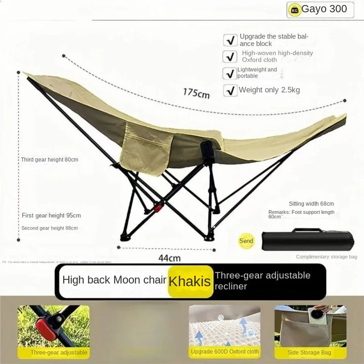 Relax Everywhere Reclining Utendørs Lounge Camping Stol | Luvikno