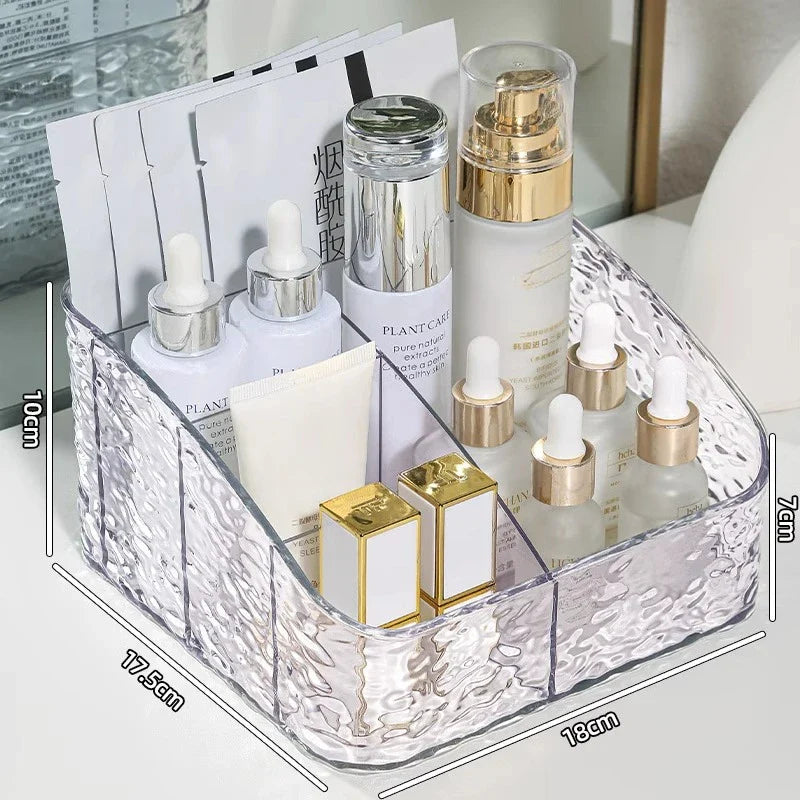 Luvikno | Make-up Organiser Boks ClaryLux | Vannbølge Design | Stor Kapasitet | Åpen Trapezoidal Form