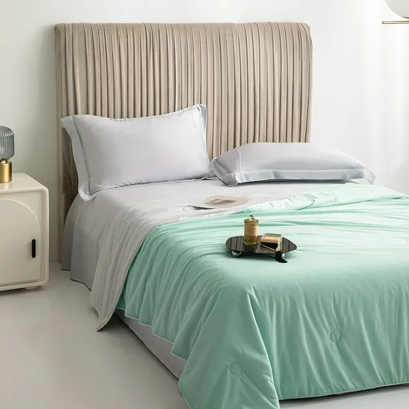 Air Condition Sommer Komforter — Ren Farge Is Silke Kjøleteppe, Lett & Glatt Twin/King Størrelse Quilt | Luvikno