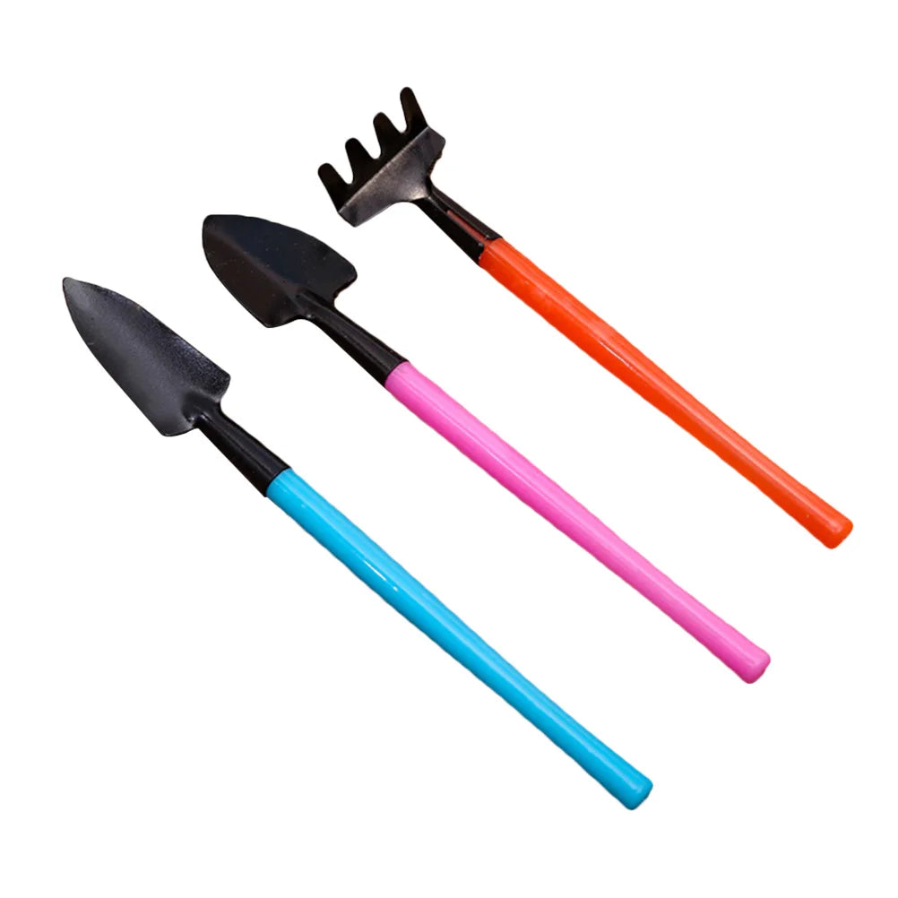 Luvikno | Florinita 3-delt Mini Hageredskapssett | Håndspade, Rive & Spade | For Stueplanter & Bonsai | 22 cm Lengde