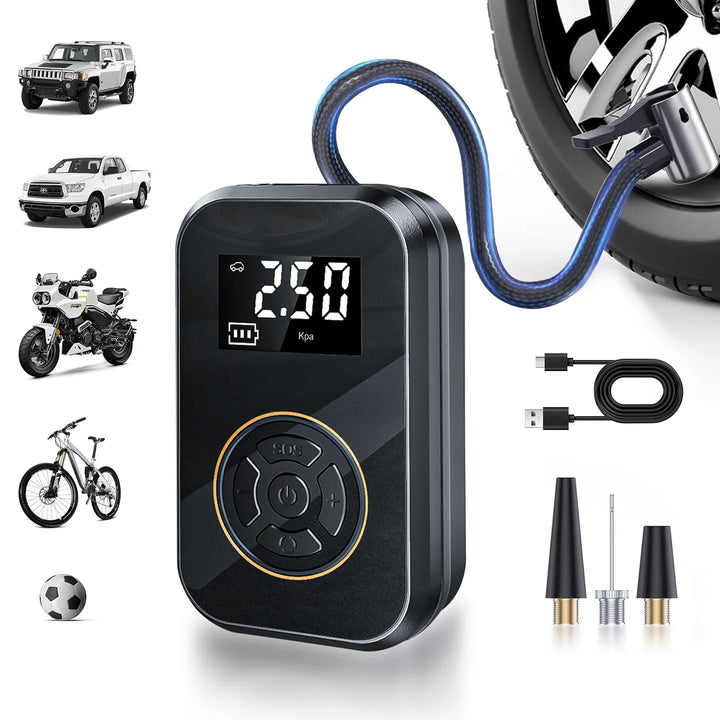 Luvikno | AirVolt Go Kompressor | Trådløs og Oppladbar | Dekktrykk og Power Bank i Én | Kompakt og Mobil