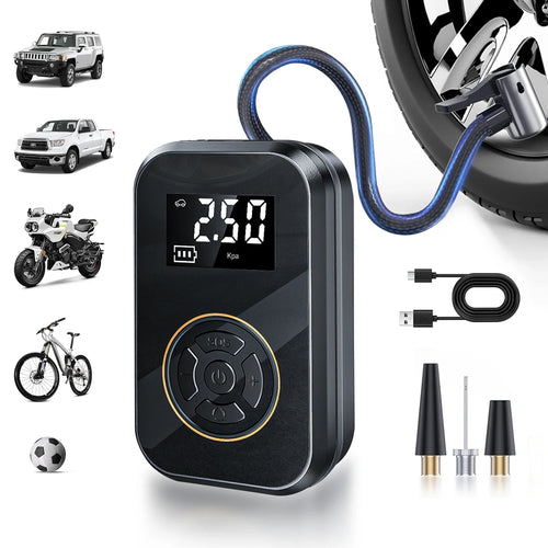 Luvikno | AirVolt Go Kompressor | Trådløs og Oppladbar | Dekktrykk og Power Bank i Én | Kompakt og Mobil