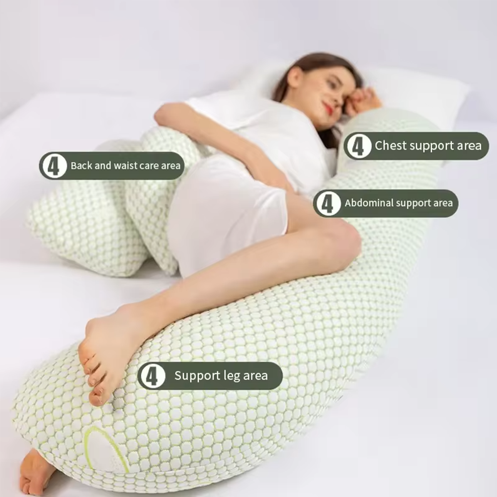 ComfyMama U-formet graviditetpute – Full kroppsstøtte & vaskbart trekk | Luvikno