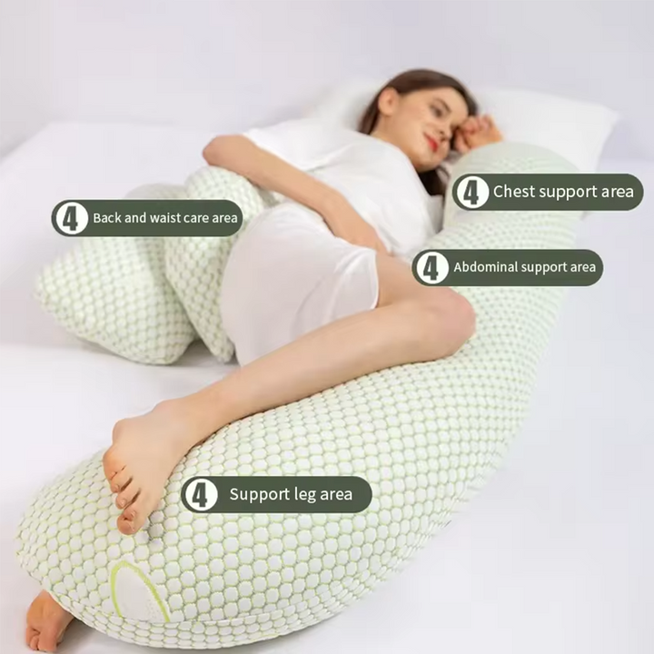 ComfyMama U-formet graviditetpute – Full kroppsstøtte & vaskbart trekk | Luvikno